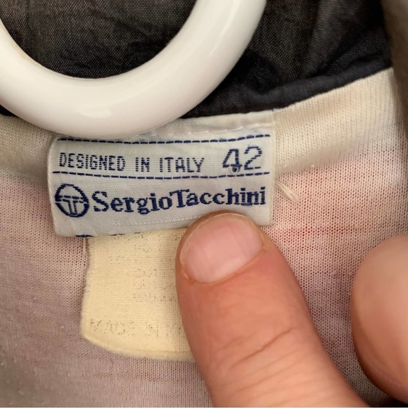 VINTAGE SERGIO TACCHINI MENS WINDBREAKER TRACKSUIT RED BLUE SIZE LARGE NICE - Picture 8 of 8